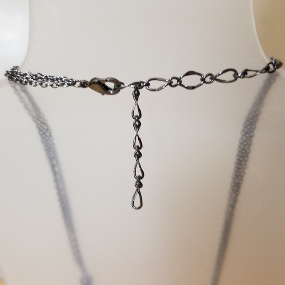 Faceted Black Glass Teardrop Necklace - Picture 4 of 6